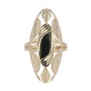 14ct Yellow Gold Openwork Ellipse Ring