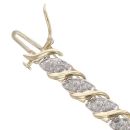 9ct Yellow And White Gold 0.50ct Brilliant Cut Diamond Bracelet 7"