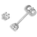 18ct White Gold 0.20ct Six Claw Diamond Solitaire Stud Earrings