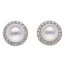 9ct White Gold 0.35ct Brilliant Cut Diamond Cluster Earrings