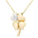 9ct Yellow Gold Diamond Heart Pendant Necklace