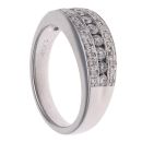 18ct White Gold 0.50ct Brilliant Cut Diamond Three Row Ring