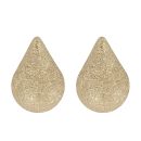 18ct Yellow Gold Hammered Pear Stud Earrings