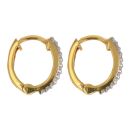 22ct Yellow Gold Cubic Zirconia Huggies Hoop Earrings