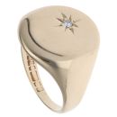 9ct Yellow Gold 0.04ct Diamond Star Signet Ring