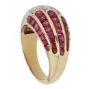 18ct Yellow Gold 1.00ct Brilliant Cut Diamond and Ruby Fancy Ring