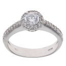 18ct White Gold Cubic Zirconia Cluster Ring