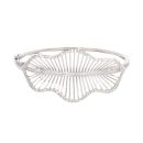 18ct White Gold Cubic Zirconia Hinged Plain Bangle