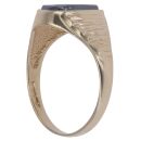 9ct Yellow Gold Hematite Centurion Patterned Signet Ring