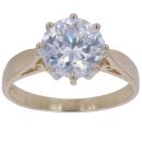 14ct Yellow Gold Cubic Zirconia Solitaire Ring