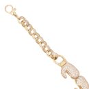 9ct Yellow Gold Cubic Zirconia Boxing Glove Belcher Bracelet 6.5"