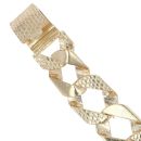 9ct Yellow Gold Patterned Curb Bracelet 8"