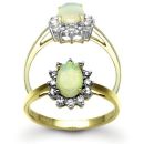 18ct Yellow Gold Diamond 0.20tc & Opal 0.48ct Ring