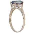 9ct Yellow Gold 0.02ct Brilliant Cut Diamond and Mystic Topaz Solitaire Ring