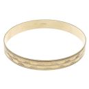 9ct Yellow Gold Patterned Star Bangle