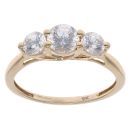 9ct Yellow Gold Cubic Zirconia Three Stone Ring