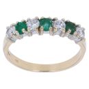 9ct Yellow Gold Green and Clear Cubic Zirconia Ring