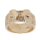 9ct Yellow Gold Patterned Buckle Ring