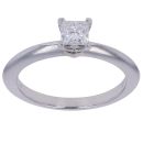 Platinum 0.35ct Princess Cut Diamond Solitaire Ring