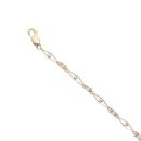 9ct Yellow and White Gold 0.50ct Brilliant and Single Cut Diamond Bracelet 7.5"