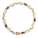9ct Yellow Gold 0.20ct Diamond And Sapphire Bracelet 7"