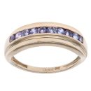 9ct Yellow Gold Tanzanite Half Eternity Ring