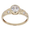 14ct Yellow Gold Cubic Zirconia Single Stone Ring