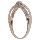 9ct Yellow Gold 0.10ct Brilliant Cut Diamond Crossover Ring