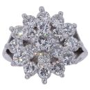 9ct White Gold 3.25ct Brilliant Cut Diamond Cluster Ring