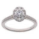 18ct White Gold 0.77ct Brilliant Cut Diamond Cluster Ring