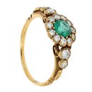 18ct Yellow Gold Emerald And 0.50ct Diamond Ring