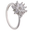 Silver Cubic Zirconia Flower Ring