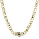 14ct Yellow Gold Monaco Patterned Curb Alternate Flex Lock Chain 18"
