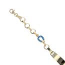 14ct Yellow Gold Blue Enamel Horseshoe 5.5" ID Bracelet