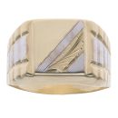 14ct Yellow and White Gold Square Signet Ring