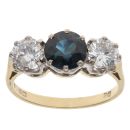 18ct Yellow Gold 1.00ct Brilliant Cut Diamond and Sapphire Ring