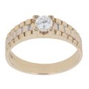 9ct Yellow and White Gold Cubic Zirconia Signet Ring