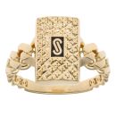 14ct Yellow Gold Monaco Classic Flex Patterned Signet Ring