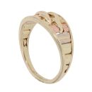 14ct Yellow White and Rose Gold Patterned Signet Ring