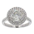 18ct White Gold Halo Diamond Cluster Ring