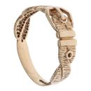 9ct Yellow Gold Patterned Twist Buckle Ring
