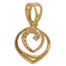 22ct Yellow Gold Cubic Zirconia Heart Pendant
