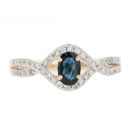 9ct Yellow Gold 0.31ct Diamond And Sapphire Ring