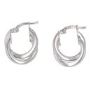 9ct White Gold Double Hoop Earrings