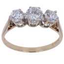 9ct Yellow Gold Cubic Zirconia Three Stone Ring