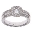 18ct White Gold 1.00ct Brilliant, Princess and Emerald Cut Diamond Cluster Ring