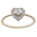 9ct Yellow Gold 0.35ct Heart Cut Cluster Ring