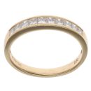 18ct Yellow Gold 0.50ct Princess Cut Diamond Half Eternity Ring