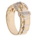 9ct Yellow And White Gold Cubic Zirconia Watch Strap Buckle Ring