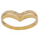 22ct Yellow Gold Duo Patterned Wishbone Ring